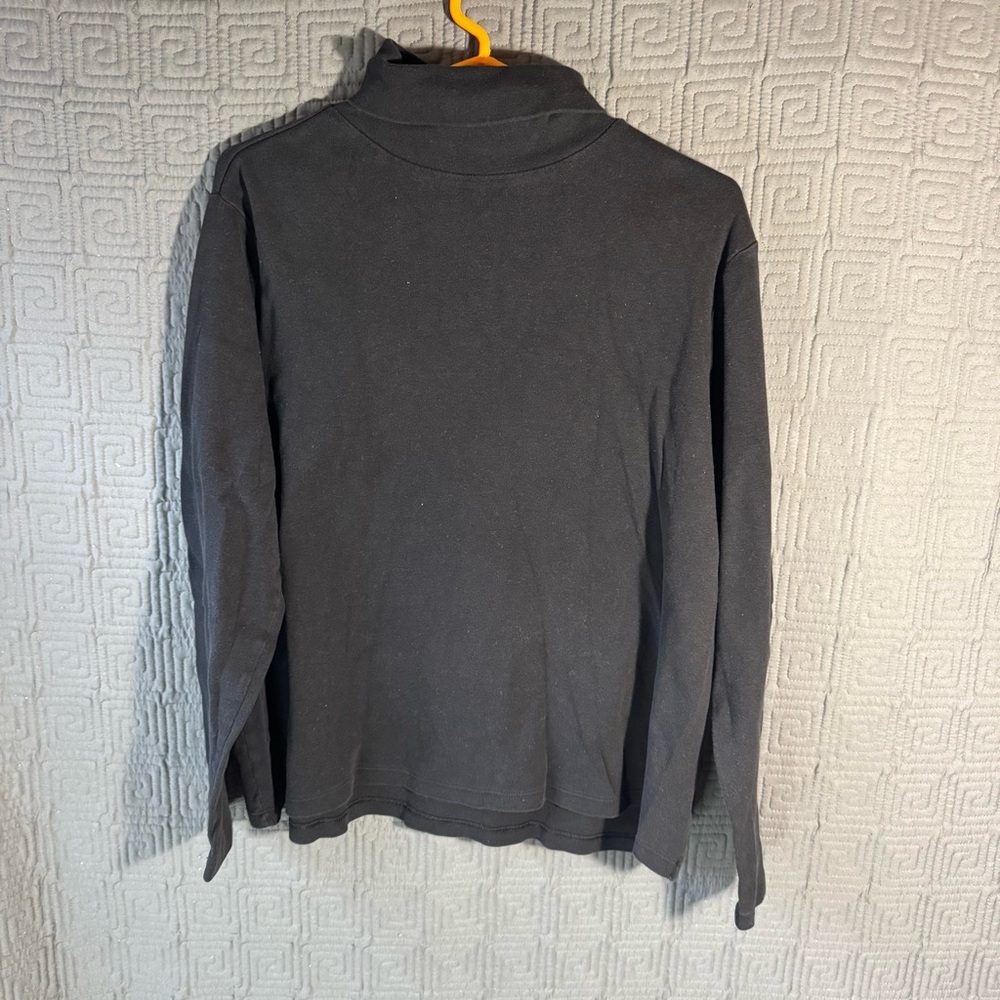 White Stag Shirt Womens XXL (20) Turtle Neck Solid Black Long Sleeve 100% Cotton